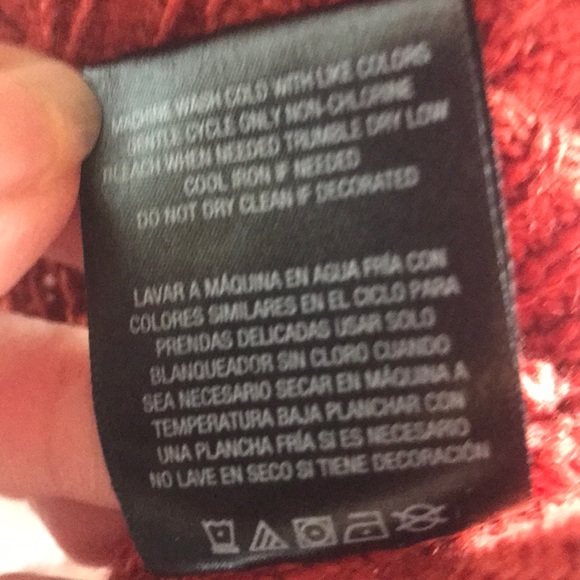 Soft open knit front rust orange v-neck sweater - Picture 8 of 8